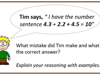 Decimals number bonds to 1 and 10