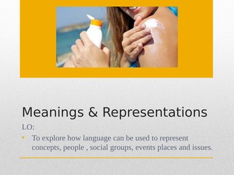 A Level English Language (AQA) Meanings and Representations - Sunscreen
