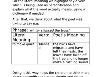 Explaining figurative language: personification