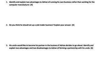 Business Studies exam style questions