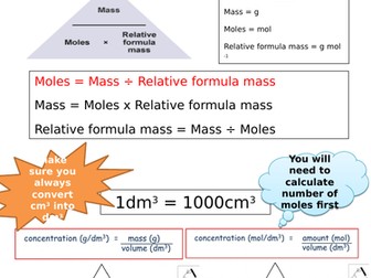 AQA 9-1 - C3 - Quantitative chemistry -equations sheet - TRILOGY