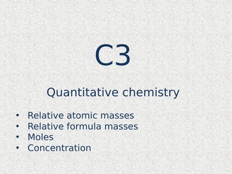 AQA 9-1 - C3 - Chemical calculations revision - TRILOGY