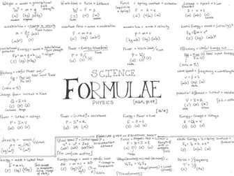 AQA GCSE - Physics - Formulae - Revision Poster - Placemat