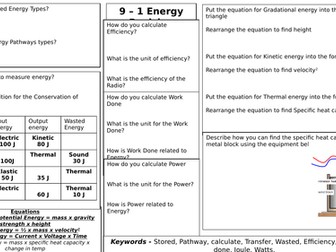 9 - 1 AQA Physics Energy Revision