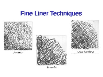 Learning Mat  for the Art room - Fine Liner Techniques