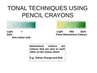 Learning Mat for the Art room - Tonal Techniques Using Pencil Crayon