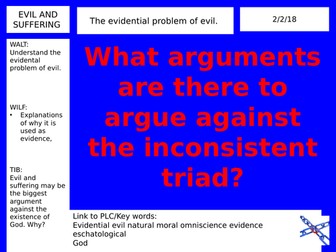 The Evidential Problem of Evil AQA A Level Philosophy and Ethics