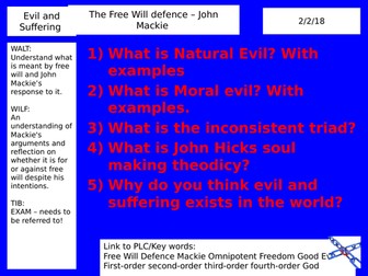 The Free Will defence - John Mackie AQA A Level Philosophy and Ethics