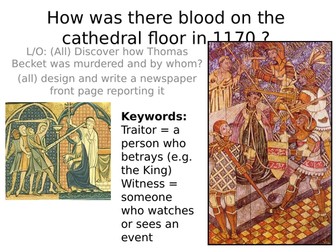 powerpoint how was there blood on the cathedral floor in 1170 Becket