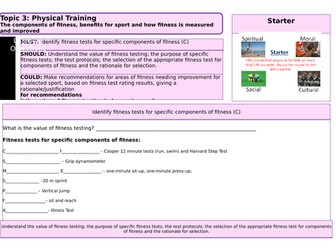 EDEXCEL GCSE PE 2016 - fitness tests