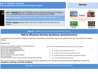 Edexcel GCSE PE 2016- Injuries
