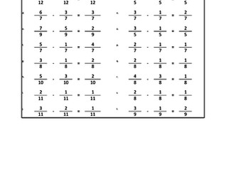 Subtracting fractions with the same denominator worksheets (80 questions and answers)