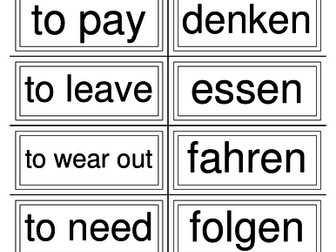 80 Useful Verbs in German Flashcards and Vocabulary tests