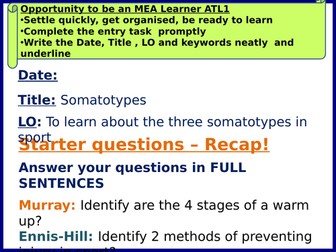 Somatotypes - GCSE PE
