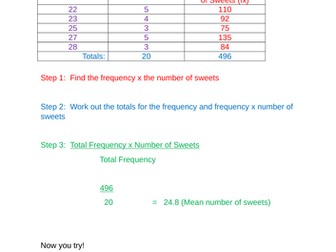 Calculating the mean from a frequency table (Foundation GCSE-M2)