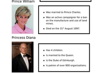 British Royal Family Matching Cards.