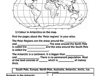 Differentiated Antarctica Worksheets