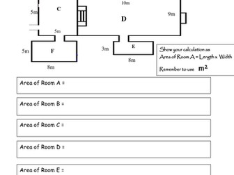 Area lesson plan and worksheets