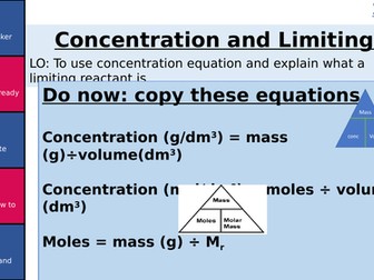 calculating concentration and limiting reactants AQA 2016/2018 C3