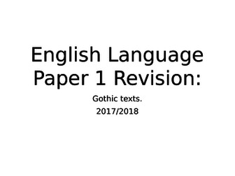 AQA G.C.S.E 9-1 LANG PAPER 1:Five one hour lessons and full Paper 1 based on Dracula extract