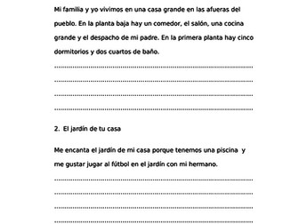 Spanish Common Entrance Writing Practice