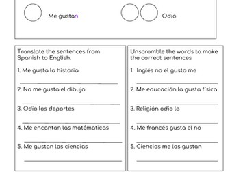 Expressing opinions about school subjects in Spanish