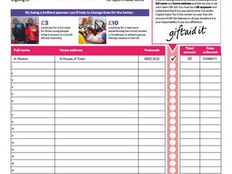 Sport Relief 2018: Sponsorship form