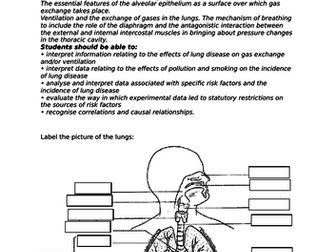 AQA AS Biology Lungs and Gas Exchange booklet
