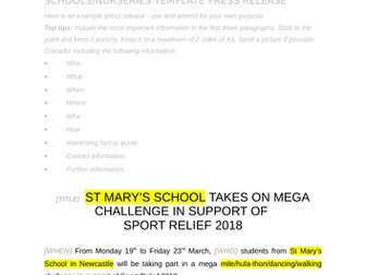 Sport Relief 2018: Press Release template