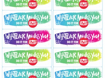 Sport Relief 2018: Stickers template