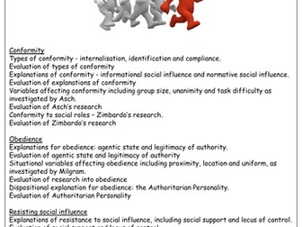 Social Influence Revision Booklet - AQA Psychology - A Level