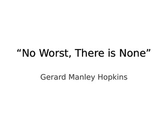Gerard Manley Hopkins. "No Worst, There is None". Summary and analysis.