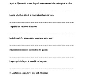 French grammar exercises, "Spot the error"