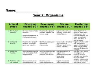 Year 7 organisms topic overview