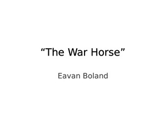 Eavan Boland. 5 poems. Text, summary and analysis of poems.