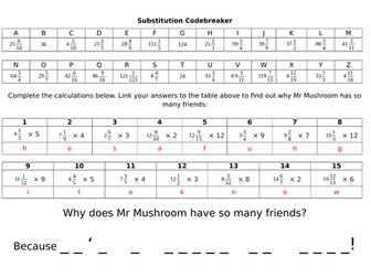 Codebreaker - Multiplying mixed numbers by whole numbers (Y5)