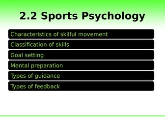 OCR GCSE PE: PowerPoint 2.2 Sports psychology