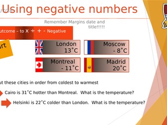 Add subtract multiply divide negative numbers revision lesson