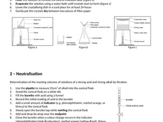 AQA GCSE (9-1) Chemistry Required Practical summary (SEPARATE HIGHER)