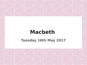 Macbeth Revision - Themes