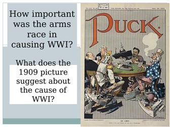 GCSE AQA Conflict and Tension WWI lesson - arms and naval race
