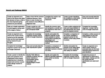 R018 Knowledge organisers/ Revision Mats LO1-5 with stretch and challenge BINGO