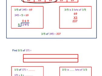 Finding Fraction of Amounts Differentiated Sheet