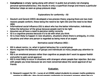 AQA PSYCHOLOGY social influence revision notes