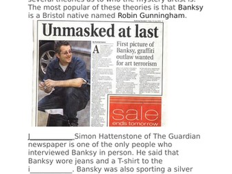 Who is Banksy? close procedure to accompany Banksy anti war art PP