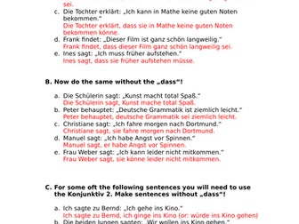 Indirect Speech in German with Konjunktiv 1 and 2