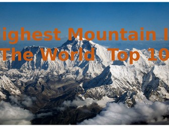 PP showing the 10 highest mountains in the world