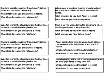 PSHCE - Understanding emotions - scenario cards