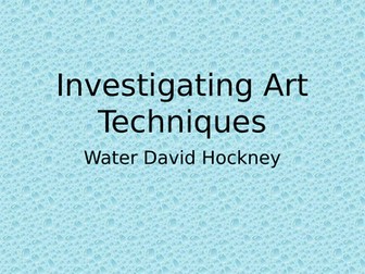 An Art lesson focussing on 'a Bigger splash' David Hockney