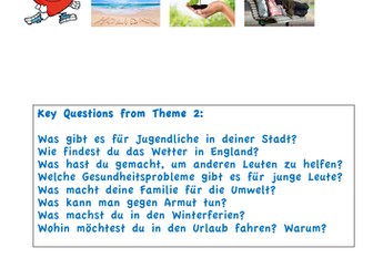 German AQA Higher Writing THEME 2  Revision Booklet